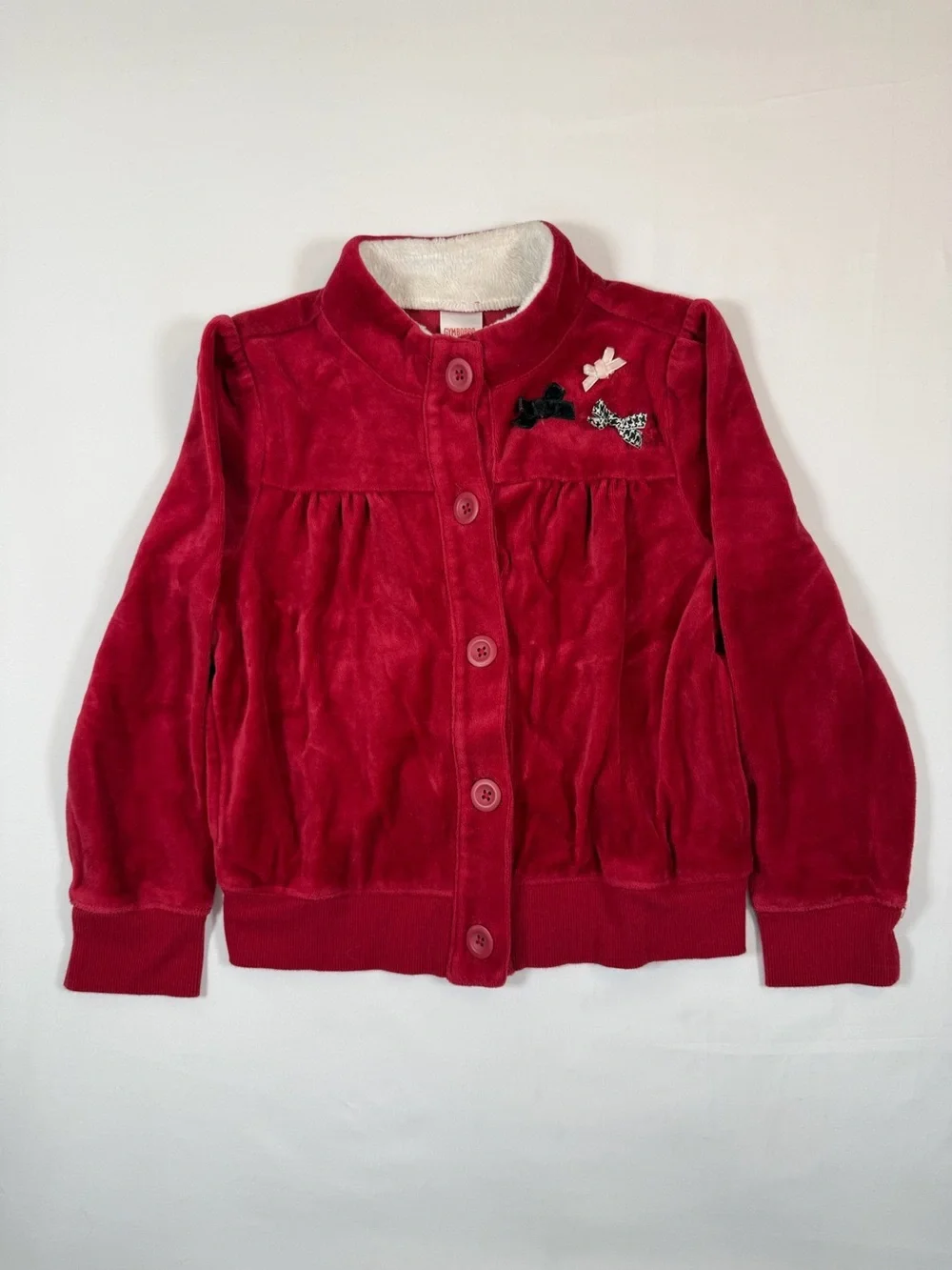 VINTAGE GYMBOREE Girls‎ 6 2007 Holiday Bow Velour Jacket Cozy Festive Classic
